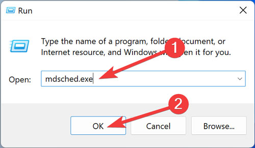 Opening Windows Memory Diagnostic