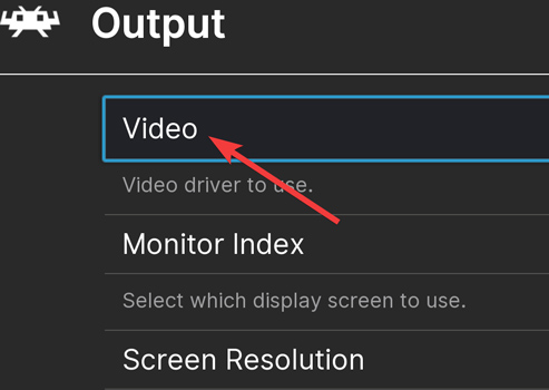 Retroarch Issue Accessing Video Section In Output Settings On Retroarch