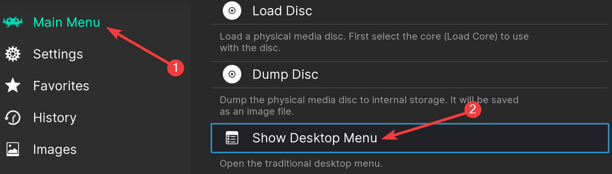 Retroarch Issue Opening The Desktop Menu