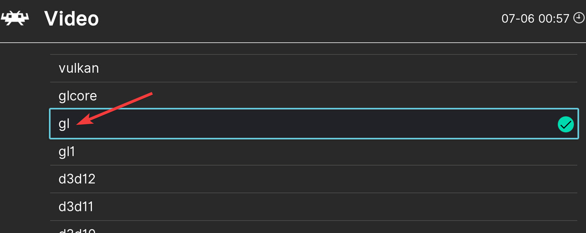 Retroarch Issue Picking Gl As The Video Output On Retroarch