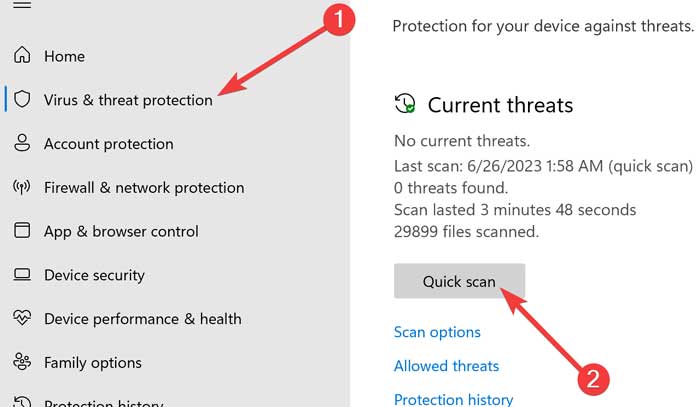 Running A Virus Scan On Windows