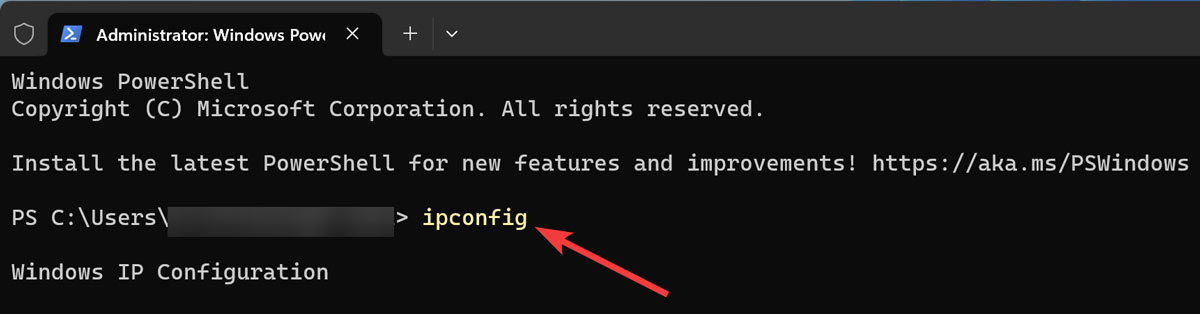 Running The Ipconfig Command