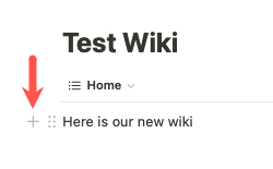 Section plus sign in Notion