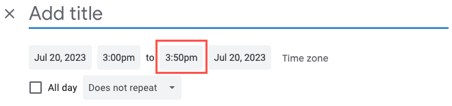 Speedy Meetings end early event