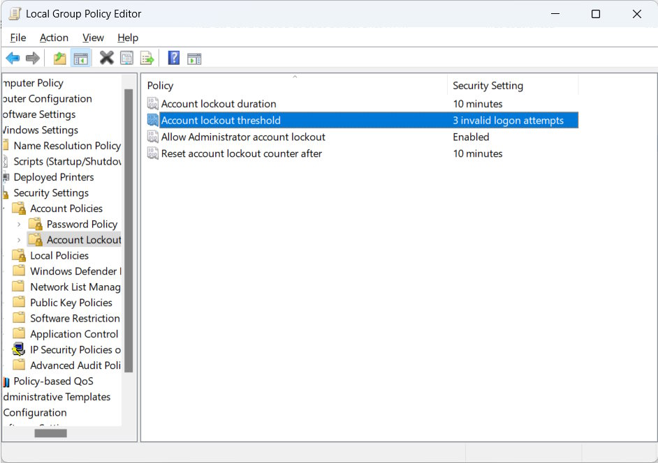 Navigating to location in Group Policy.