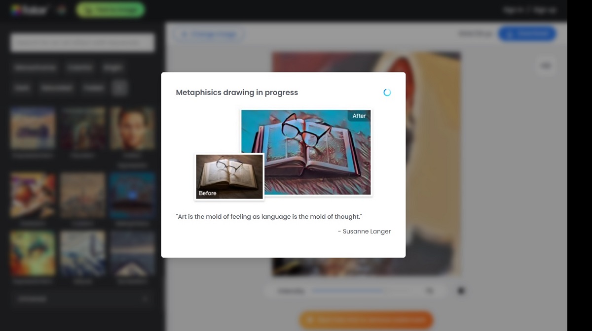 Artwork in progress in GoArt by Fotor for Web. 