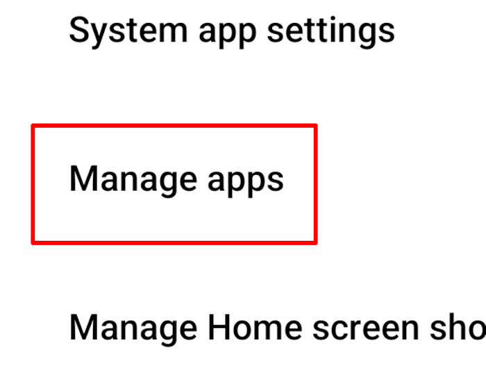 Android Settings Manage Apps