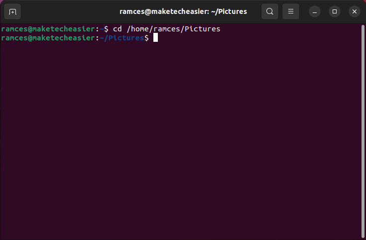 A terminal showing the path separator character in action.
