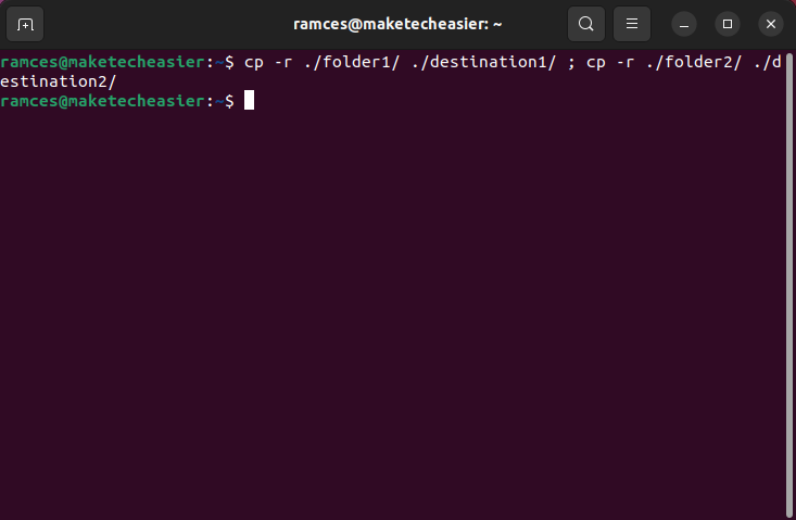 A terminal showing a multi-command chain in bash.