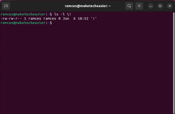 A terminal showing the ls of a file with a funny name.