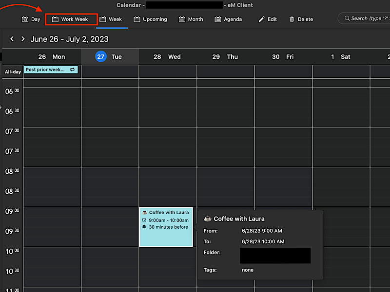 Calendar Event View Emclient