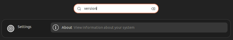 A screenshot of the Ubuntu application launcher's results page.