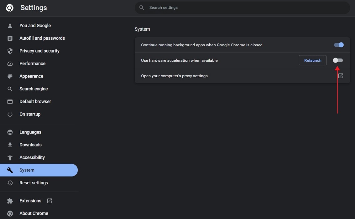 Clicking on "Use hardware acceleration when available" option under Chrome Settings. 