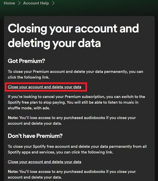 Delete Premium Spotify account.
