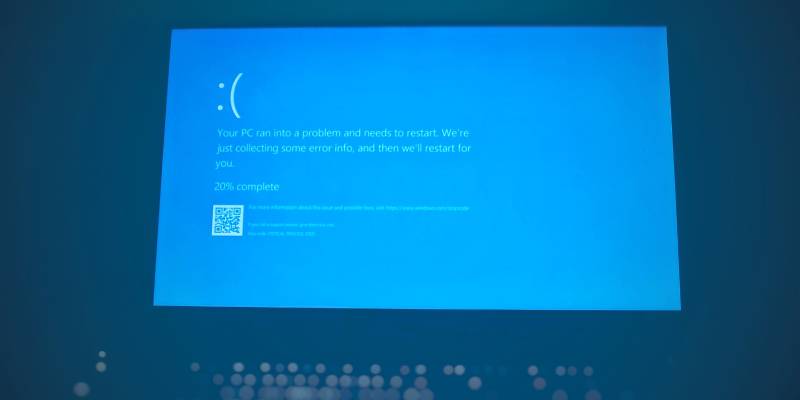 BSOD screen view. 
