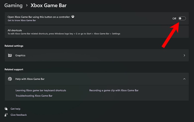 Disabling "Open Xbox Game Bar using this button on a controller" option from Settings. 