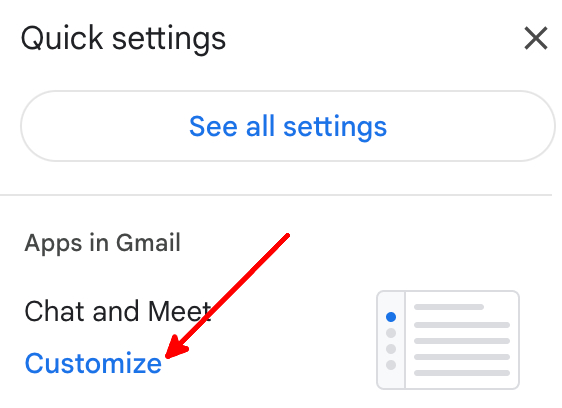 Gmail Quick Settings
