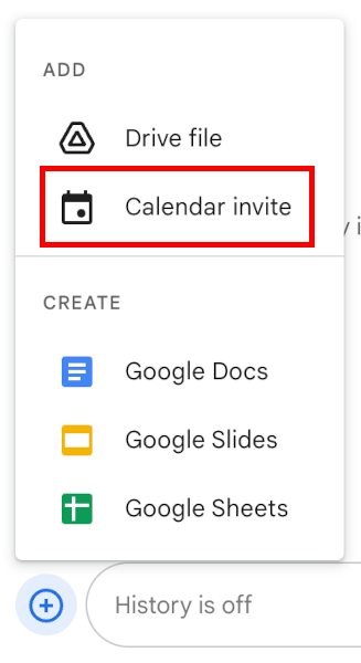Google Spaces Calendar Invites