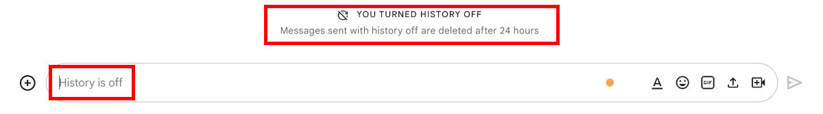 Google Spaces History Off