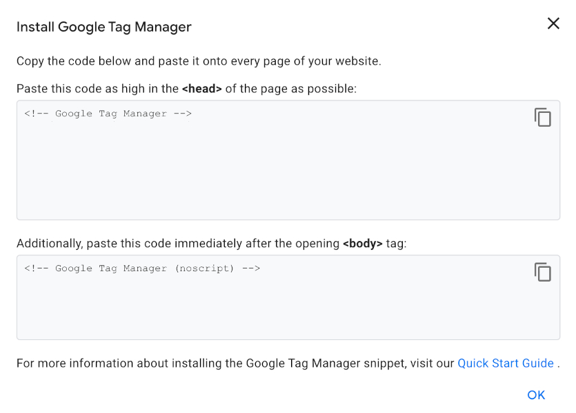 Google Tag Manager Code