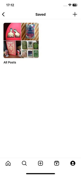 Saved posts collection view.