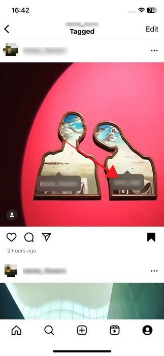 Tapping on tag on photo in Instagram app for iOS. 