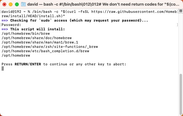 Homebrew Install Confirm
