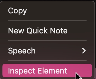 Inspect Element Button On Safari