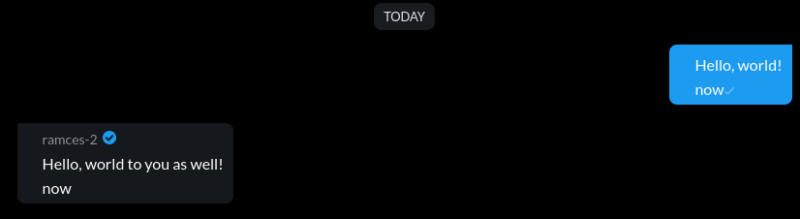 A screenshot that shows a direct conversation between two Nostr users.