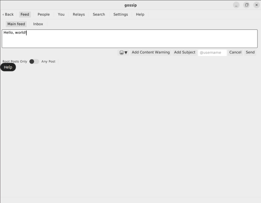 A screenshot showing the Feed interface for Gossip.