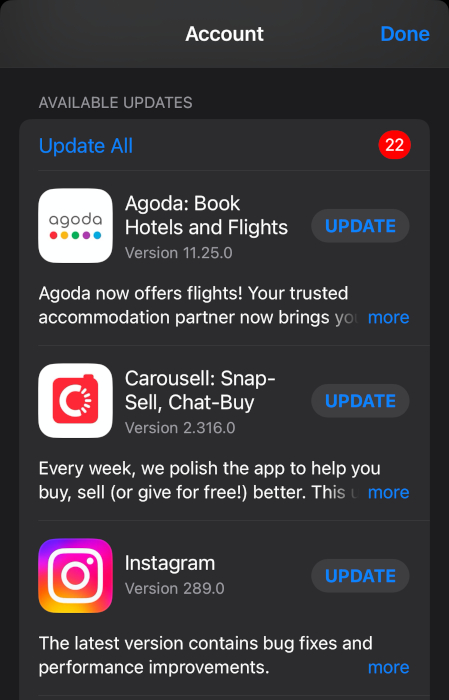 Ios Ipados App Store Account Available Updates