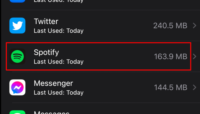 Ios Ipados Settings Storage Manage Spotify