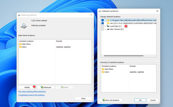 Exclude specific folder in Indexing Options setting.