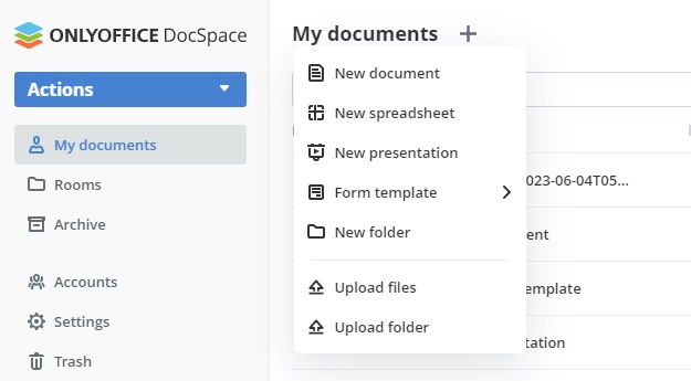Onlyoffice Docspace Review Create New
