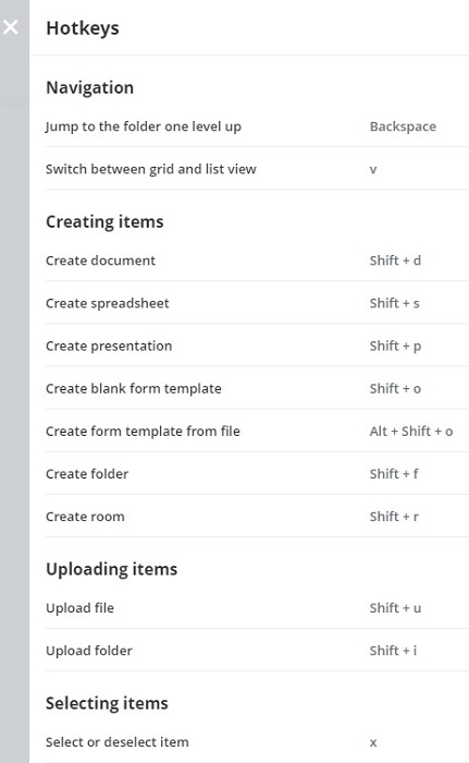 Onlyoffice Docspace Review Hotkeys