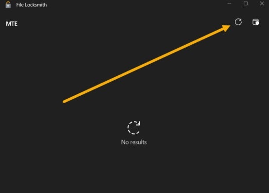 Pressing "Refresh" button under File Locksmith in PowerToys.