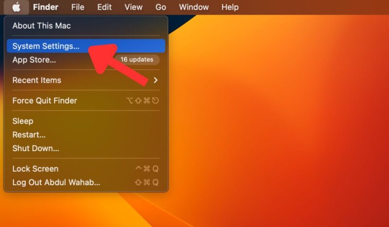 Open System Settings