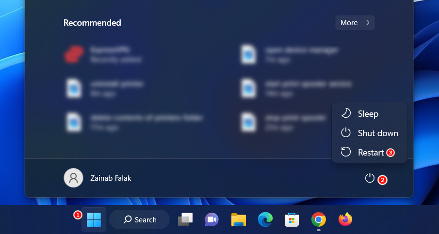 Clicking on "Restart" button while also holding the Shift key.