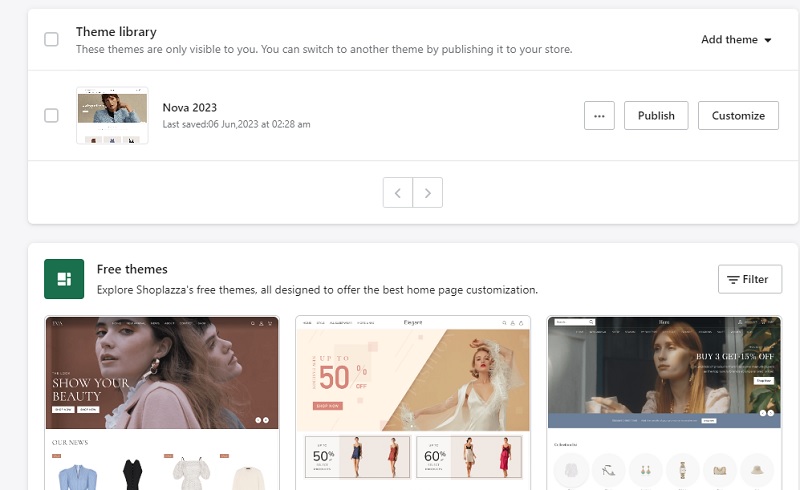 Shoplazza Ecommerce Website Builder Review Theme