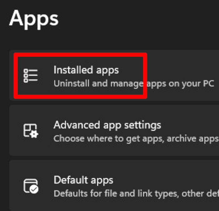 Windows Settings Apps