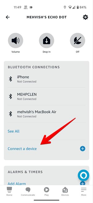 Tap connect a device