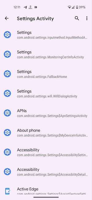 Choosing the setting for which you want to create a shortcut in Shortcut Maker app. 