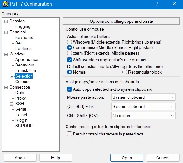 PuTTY one of the best standard terminal emulators. 