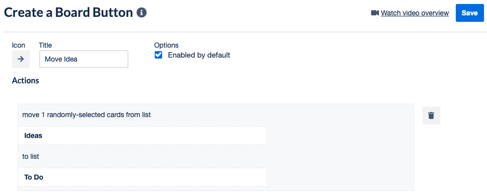 Board Button overview and Save button