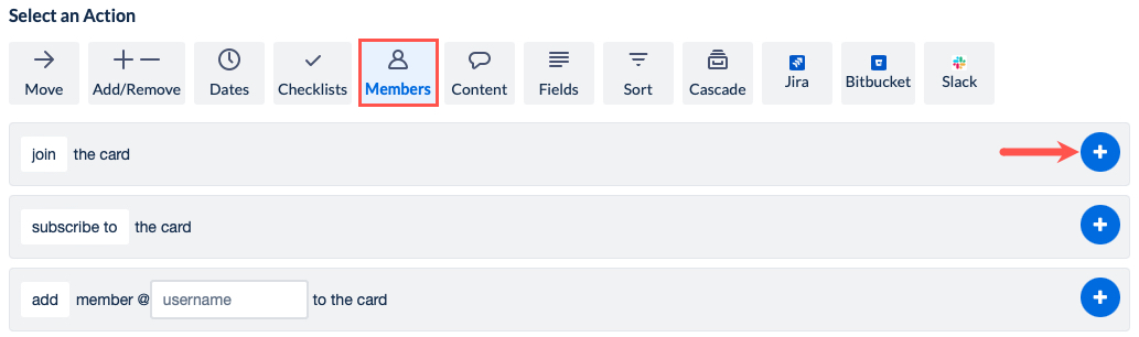 Card Button Join action