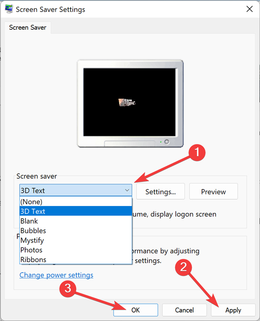 Choosing A Screen Saver On Windows