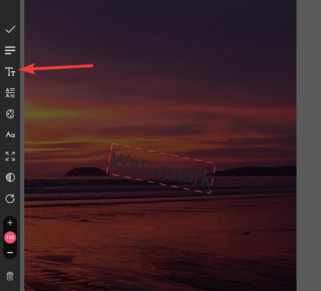 Choosing Text On Ezy Watermark