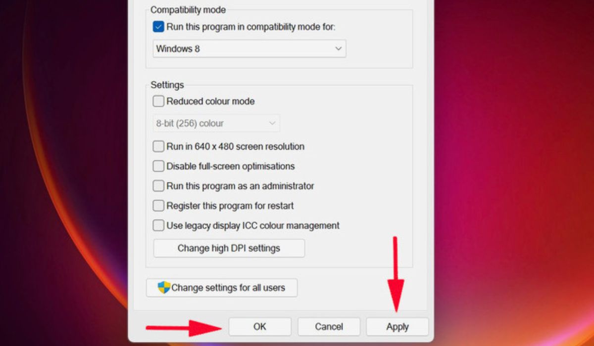 Click Apply and OK to save changes.