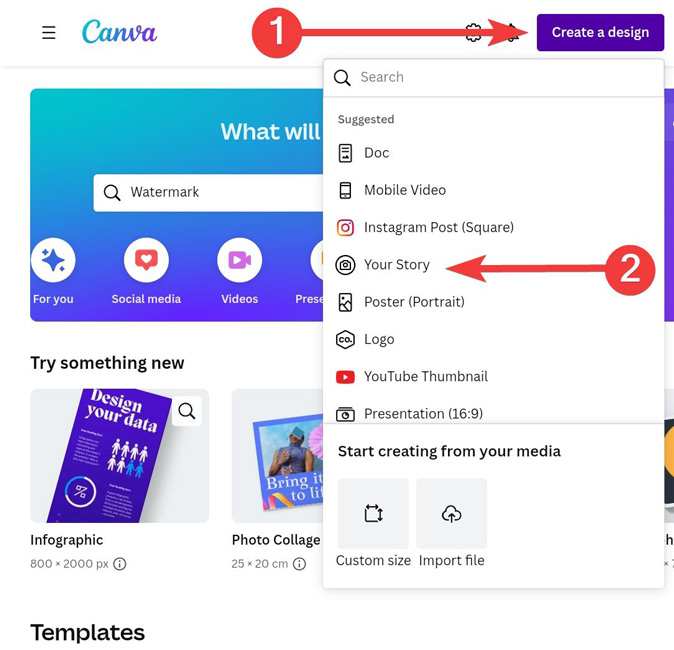 Creating A New Design On Canva