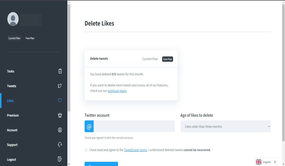 Delete Likes From Tweet Eraser